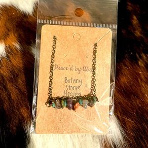 NEW Natural Botany healing stone Moss Agate, Qrtz •choker necklace PeacedbyAlise